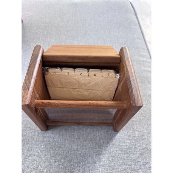 New Vintage Recipe Box Dolphin Teakwood Container Kitchen MCM Kitscy Cottage - Picture 8 of 10